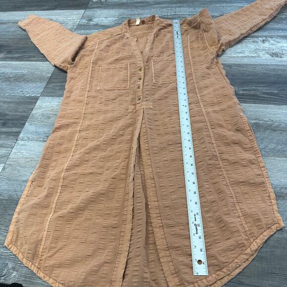 Pilcro and the Letterpress Seersucker Orange Womens XS Menagerie Boho Tunic Top - Picture 8 of 11